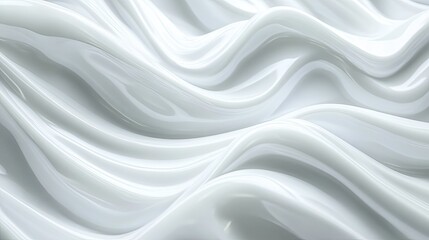 Obraz premium Smooth, flowing white waves creating a dynamic, abstract background, perfect for modern and minimalist designs.
