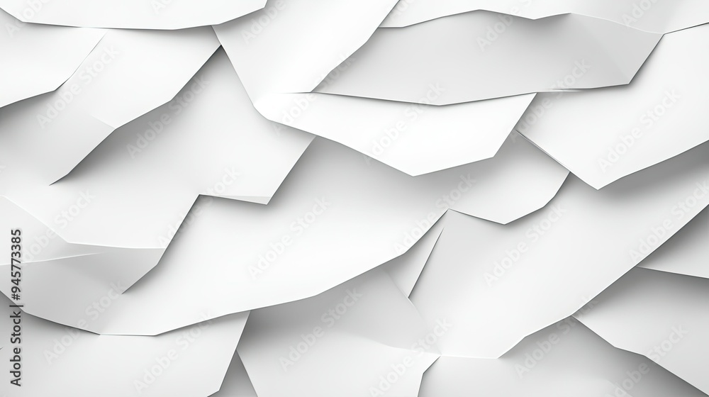 Poster white overlapping paper layers creating a 3d abstract background with a clean and modern look.