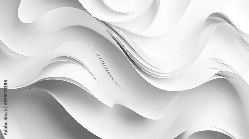 Poster white overlapping paper layers creating a 3d abstract background with a clean and modern look.