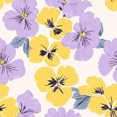 Fototapeta premium vintage seamless floral pattern, wallpaper, textile print pattern