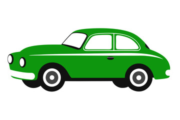 Vintage Car Illustration: Classic Design on a White Background