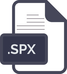 SPX File extension icon color fill rounded corners inside transparent
