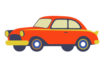 Vintage Car Illustration: Classic Design on a White Background