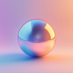 Fototapeta premium Shiny 3D ball on pastel background