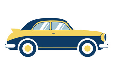 Retro Vintage Car: Stylish Illustration Against a White Backdrop