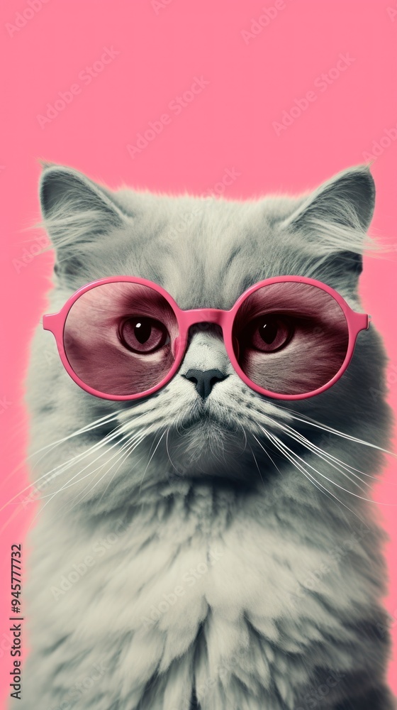 Canvas Prints cat wearing glasses sunglasses portrait mammal.