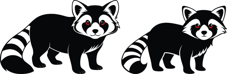  red panda silhouette vector illustration  