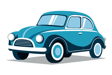 Retro Vintage Car: Stylish Illustration Against a White Backdrop