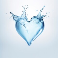 Heart shape water drop white background