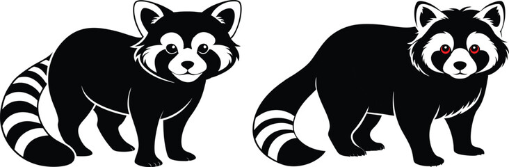  red panda silhouette vector illustration  