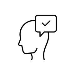 Trusted mind outline icons, minimalist vector illustration ,simple transparent graphic element .Isolated on white background