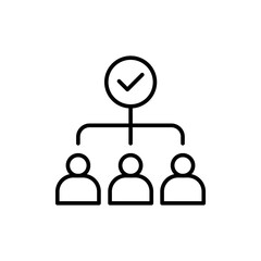 Teamwork outline icons, minimalist vector illustration ,simple transparent graphic element .Isolated on white background