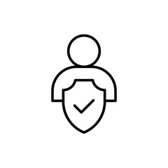 Trust protection outline icons, minimalist vector illustration ,simple transparent graphic element .Isolated on white background