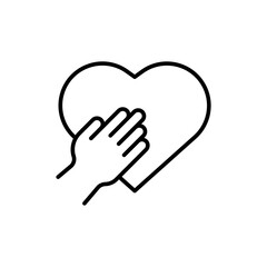 Empathy outline icons, minimalist vector illustration ,simple transparent graphic element .Isolated on white background