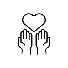 Obraz premium Give love outline icons, minimalist vector illustration ,simple transparent graphic element .Isolated on white background