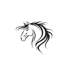 Stylish Horse Head Design on White Background, Showcasing the Elegance of Equine Art.