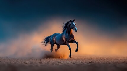 Obraz premium A horse making a forceful rearing action with its hind legs