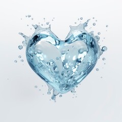 Heart shape water drop white background