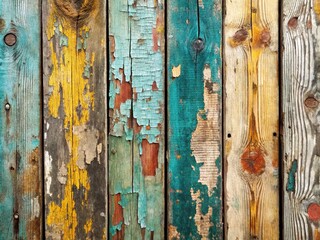 Weathered, rustic wooden planks with cracks, splinters, and faded paint, worn by time and elements, evoking a sense of aged, distressed, and nostalgic nostalgia.