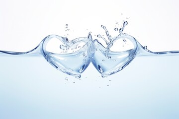 Heart shape water drop white background