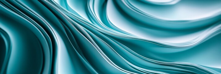 Textured wallpaper with organic abstract lines in soothing turquoise hues