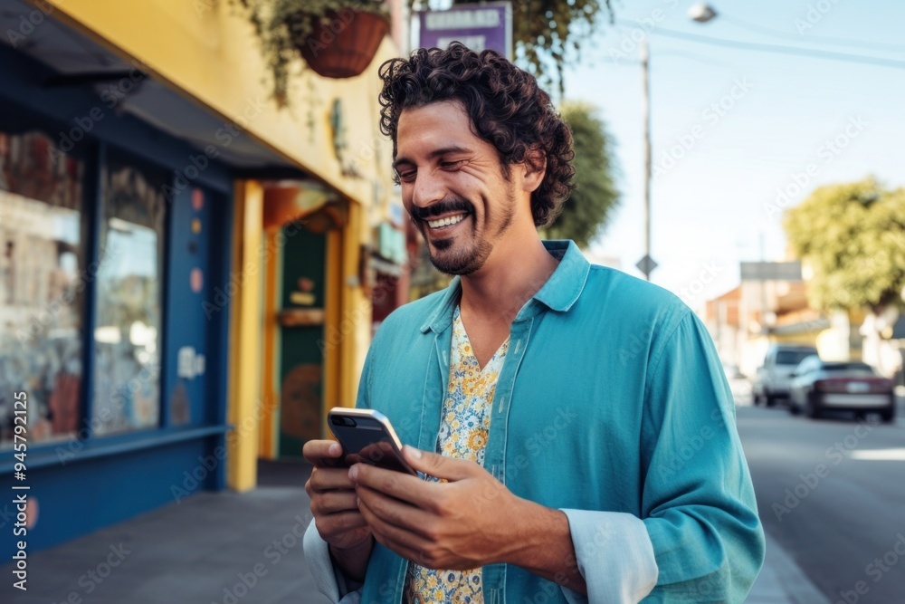 Canvas Prints Holding a cell phone clothing street adult.