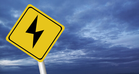 Hurricane Idalia warning sign against a powerful stormy background with copy space. Dirty and angled sign with cyclonic winds add to the drama.hurricane season sign on cloudy background