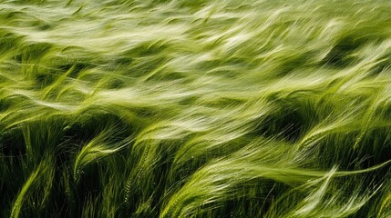 Obraz premium Wind blowing through grass blades, creating a ripple effect across the field,