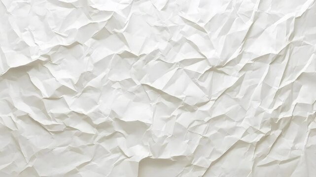 Slow motion of white crumpled paper, abstract background.