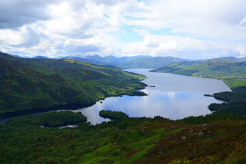 Loch Katrine, viewed from the summit of Ben A'an, in The Trossachs area of Scotland