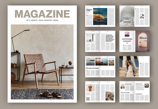 Black and White Magazine Layout