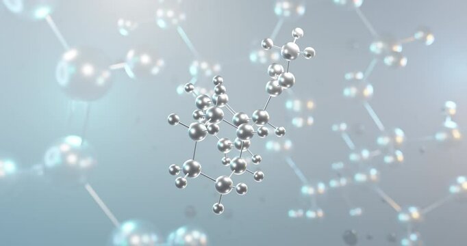Dexmethylphenidate rotating 3d molecule, molecular structure of focalin, seamless video