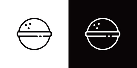 バスボールのシンプルなラインアイコン