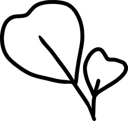 leaf outline. vector illustration for decoration and coloring.