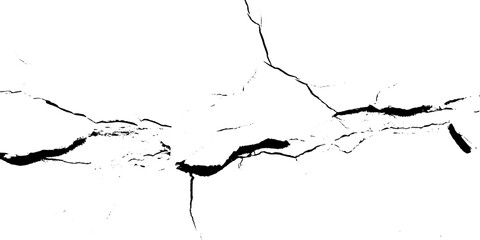 Black grunge effect on white background. old wall background crack vector, grunge texture.