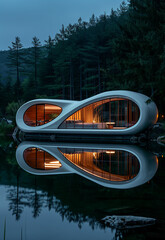 Modern Futuristic Architecture with Organic Curves and Seamless Glass for Inspirational Spaces