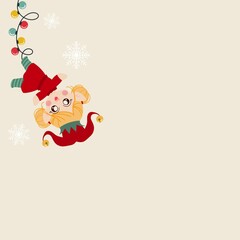 Elf and Christmas cartoon 