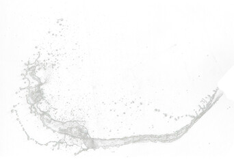 Throwing water to object make curve drop splash in explosion motion. Black background isolated....