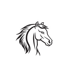 Horse head logo vector. Stylish Horse Head Art Vector on Clean White Background