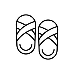 Slippers outline icons, minimalist vector illustration ,simple transparent graphic element .Isolated on white background