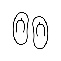 Slippers outline icons, minimalist vector illustration ,simple transparent graphic element .Isolated on white background