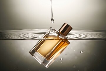 Perfume Bottle Floating in Water
