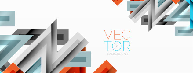 Line zig zag dynamic geometric abstract background. Colorful lines with shadow and light effects, various routes concept. Vector Illustration For Wallpaper, Banner, Background, Card