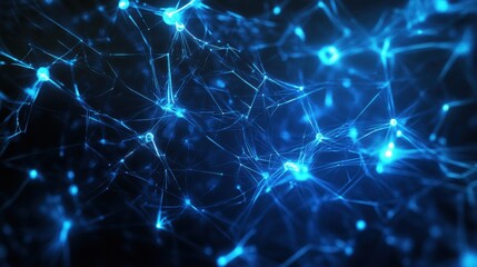 Abstract Blue Network Connection Background - Futuristic Technology Design