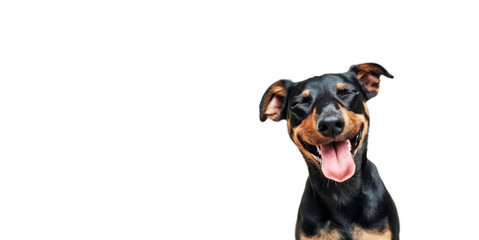 Obraz premium Close-up of a happy dog smiling