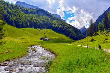 Fototapeta premium Wasserauen, Kanton Appenzell Innerrhoden (Schweiz) 