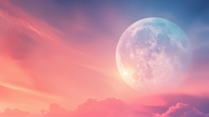 Colour clouds and the moon