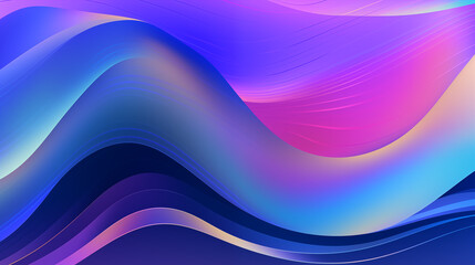 Fototapeta premium Vivid Blue And Pink Gradient Waves With Fluid Dynamic Movement