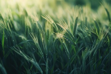 Early-morning green wheat