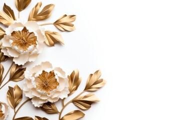 Peony floral border flower backgrounds pattern.